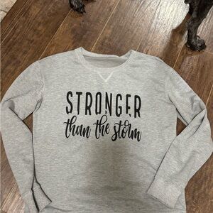 Gray Sweatshirt with Motivational Text